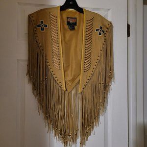 Leather fringed shall.